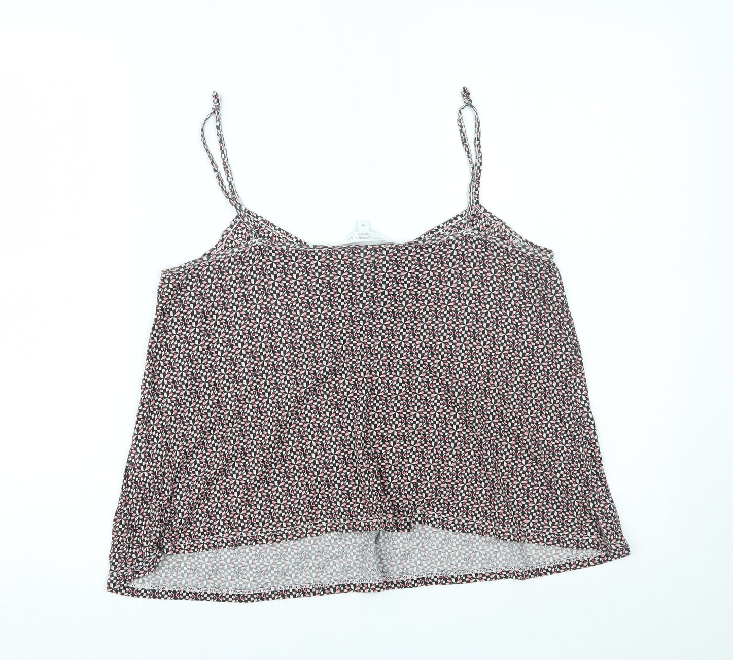 New Look Womens Pink Geometric  Cropped Tank Size 12