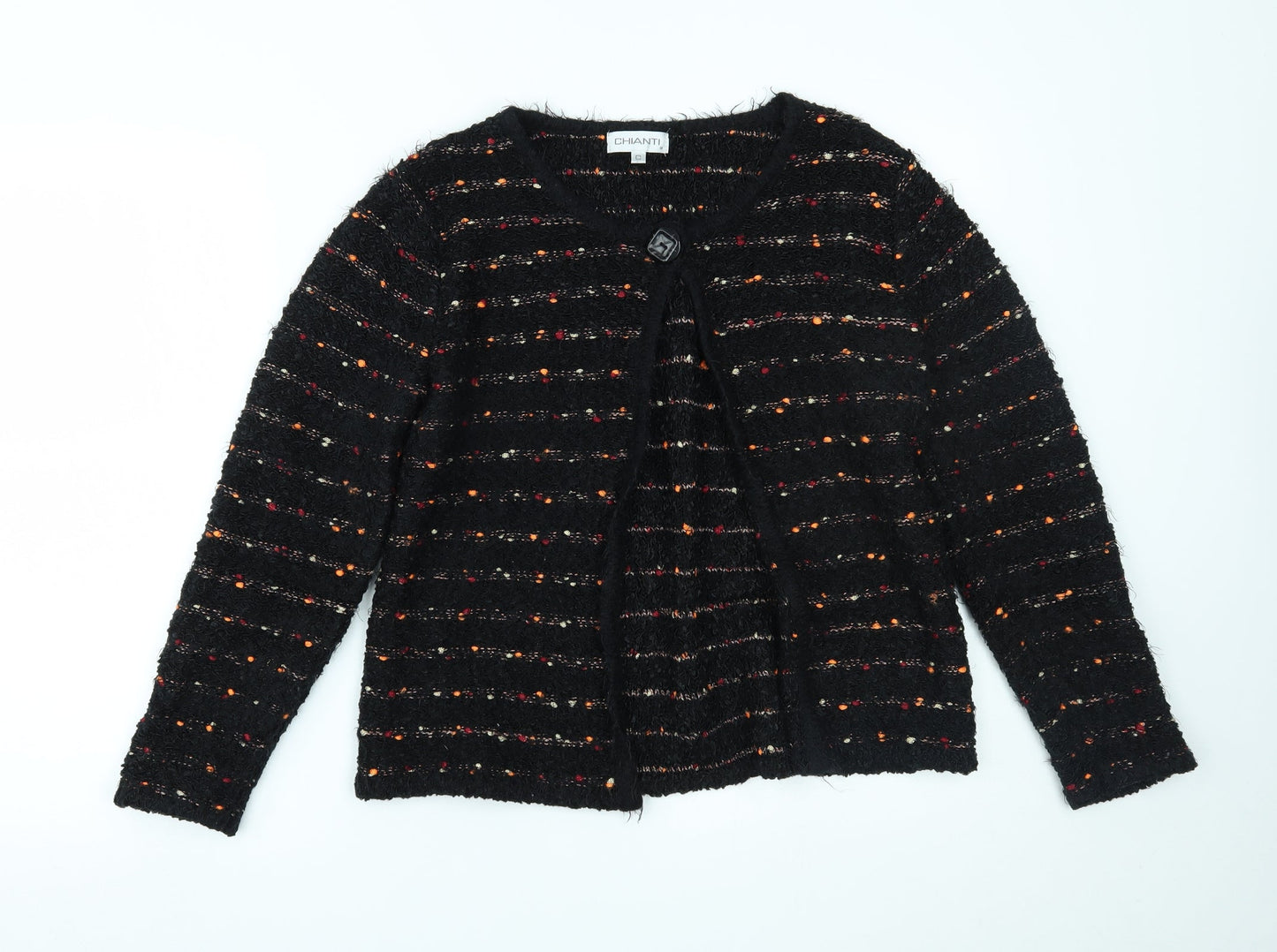 CHIANTI Womens Black Polka Dot  Cardigan Jumper Size M