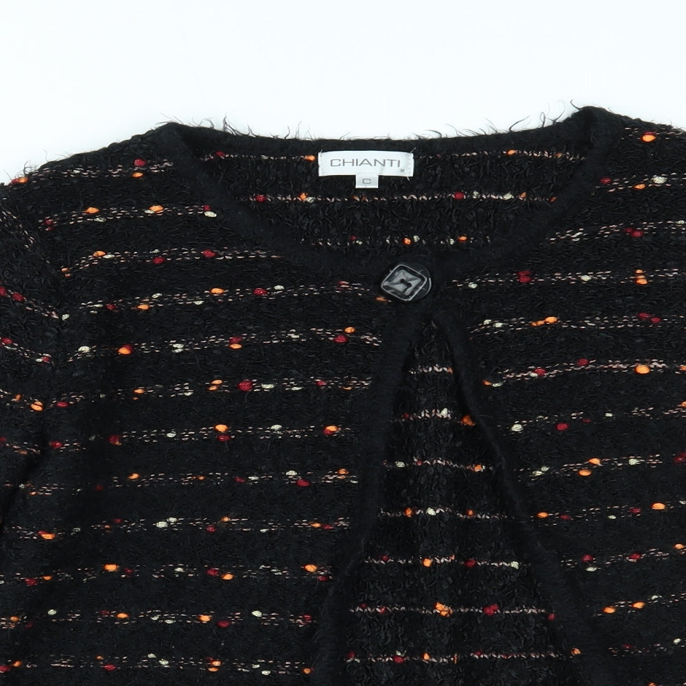 CHIANTI Womens Black Polka Dot  Cardigan Jumper Size M