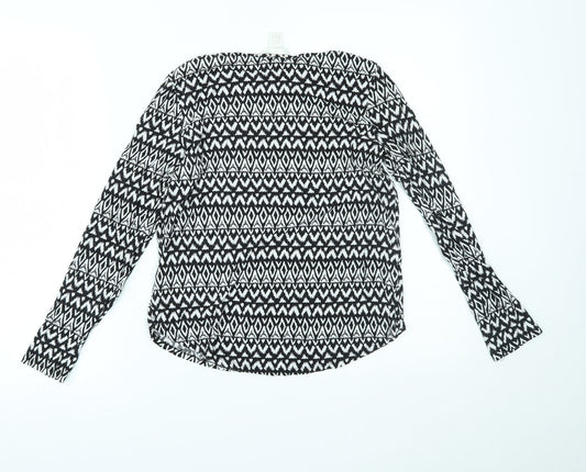H&M Womens Black Geometric  Basic Blouse Size S