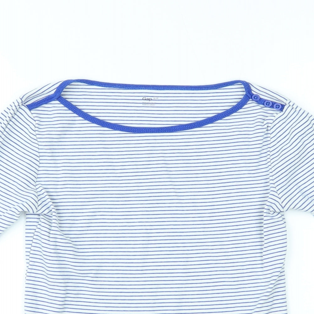 Gap Womens White Striped  Basic Blouse Size S