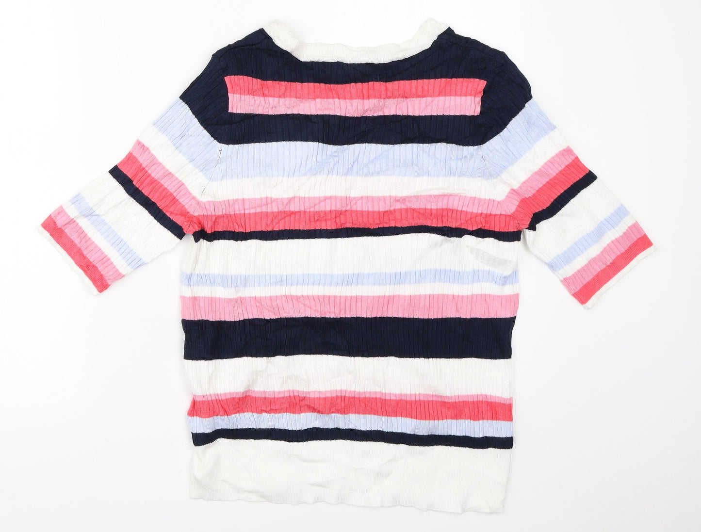 Marks and Spencer Womens Ivory Striped  Pullover Jumper Size 16