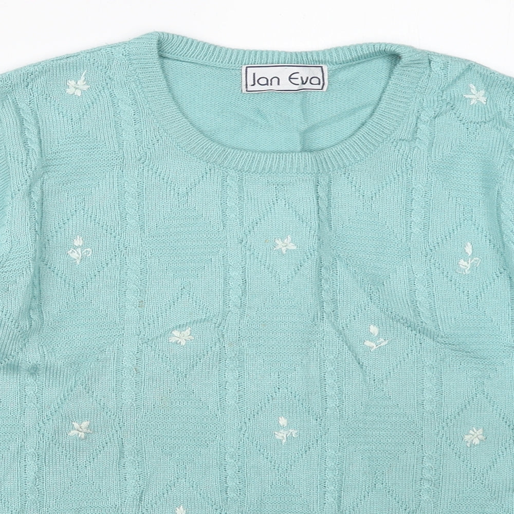 Jan Eva Womens Blue   Pullover Jumper Size M