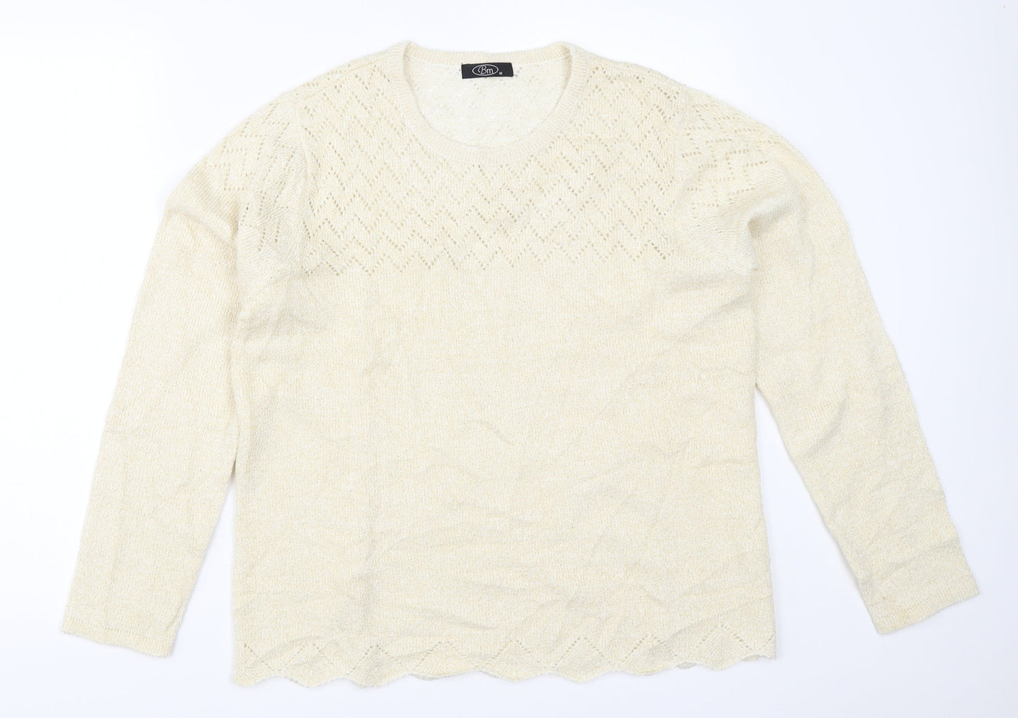 BM Womens Ivory   Pullover Jumper Size M