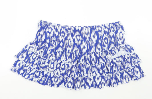 South Womens Blue Animal Print  Basic Tank Size 16