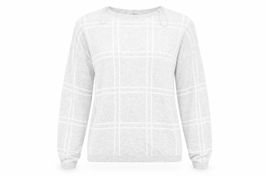 Newlook Womens Grey Check  Pullover Jumper Size 10