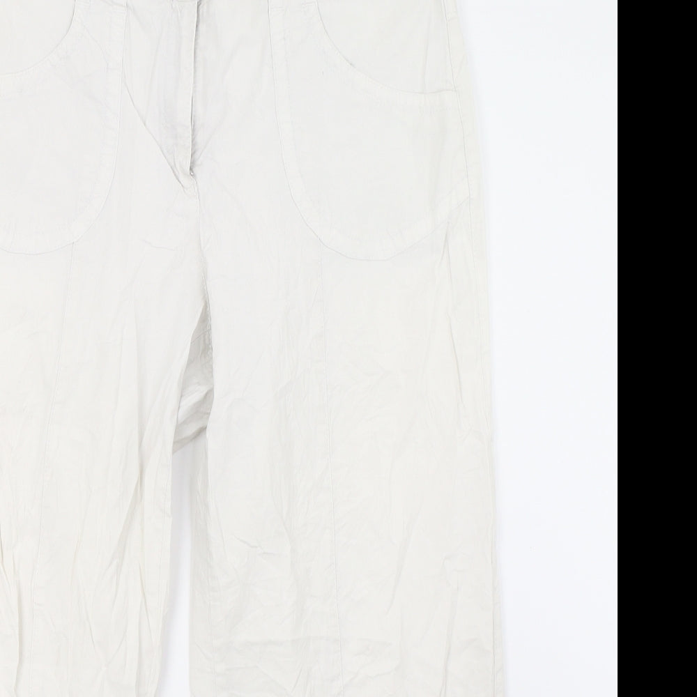 ZERRES Womens White   Cropped Trousers Size 16 L25 in