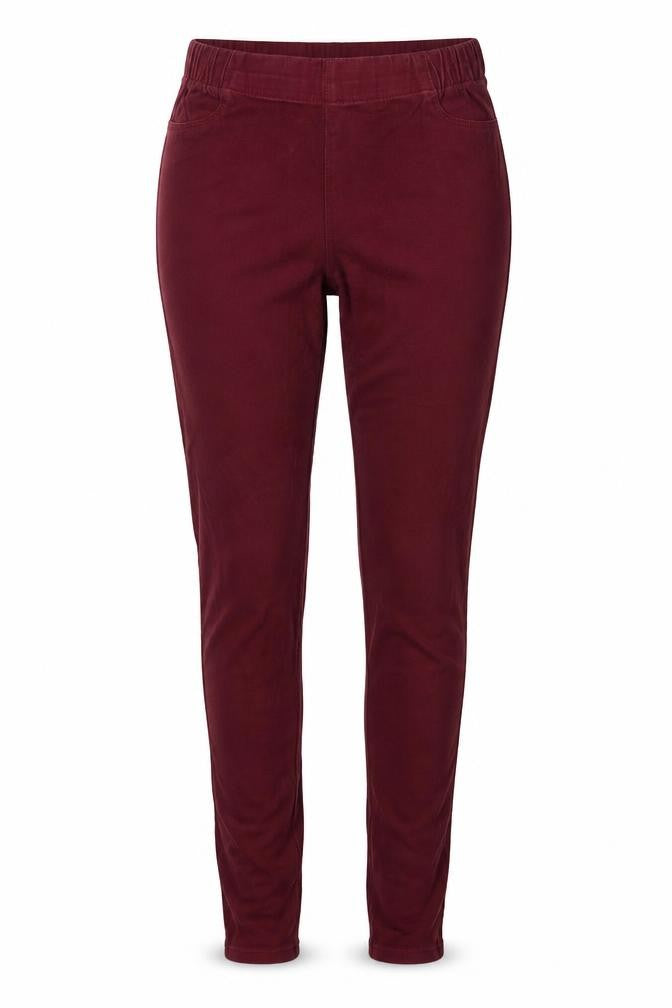 Front view of Only women’s purple denim jegging trousers, size UK 8, 29-inch leg