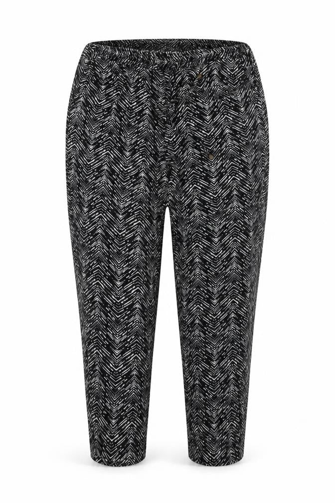 Preworn Womens Black Animal Print  Trousers  Size 12 L28 in