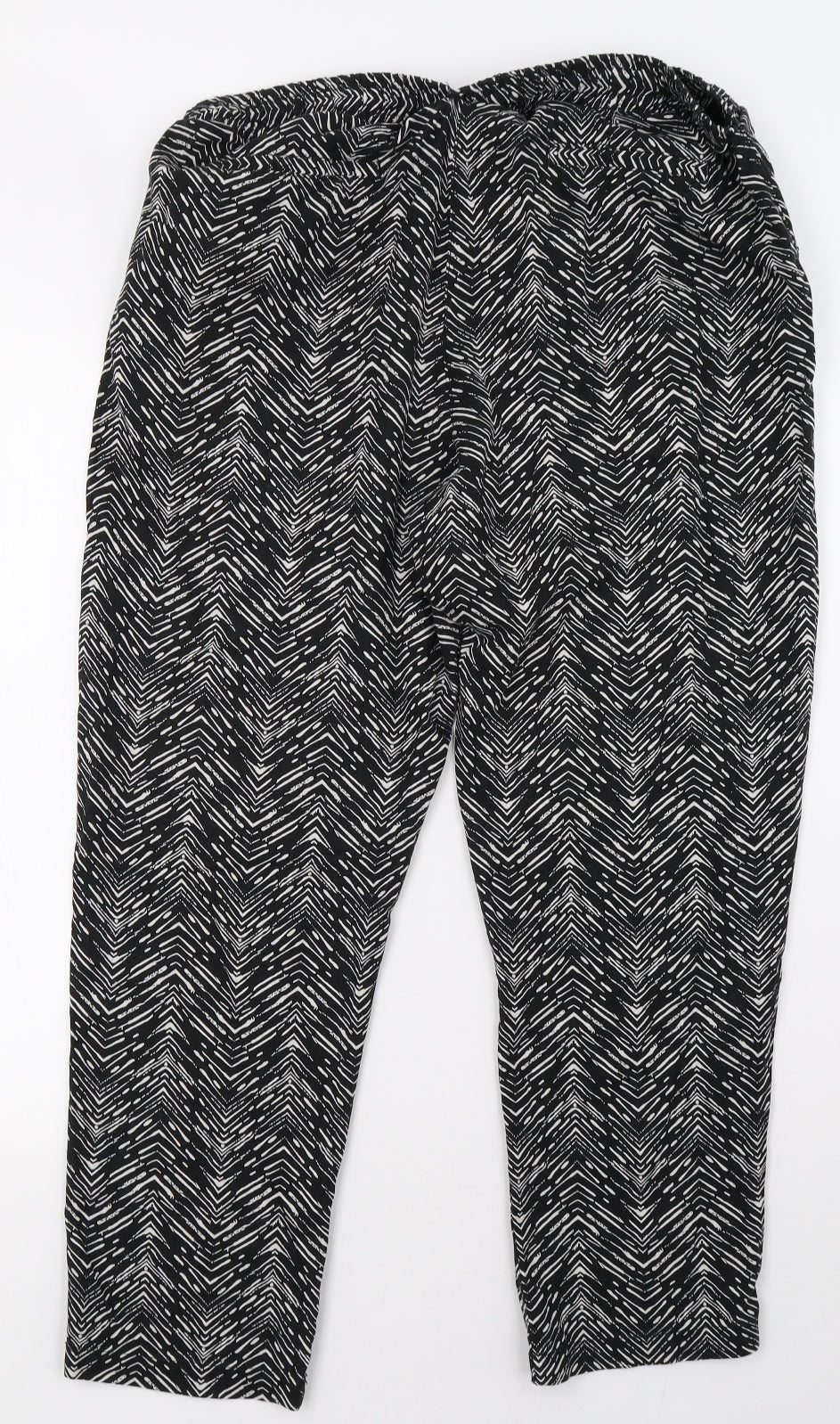 Preworn Womens Black Animal Print  Trousers  Size 12 L28 in