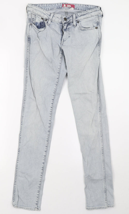 sqin Womens Blue  Denim Straight Jeans Size 10 L32 in