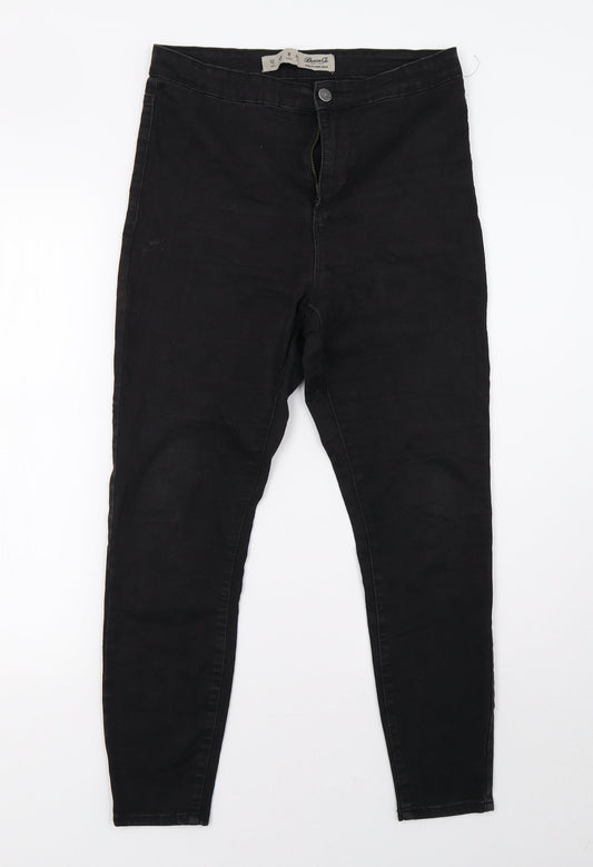 Primark Womens Black  Denim Straight Jeans Size 10 L28 in
