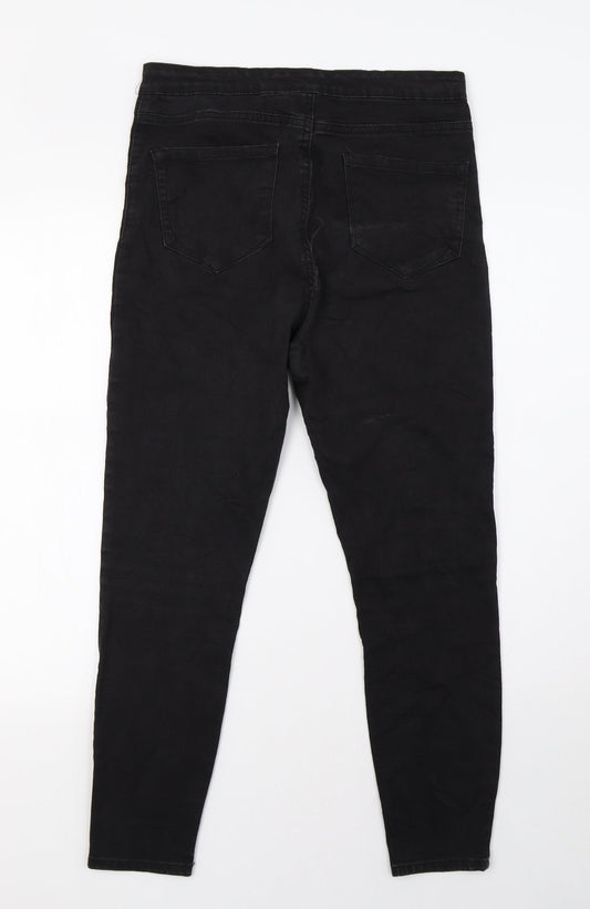 Primark Womens Black  Denim Straight Jeans Size 10 L28 in