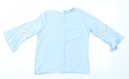 Preworn Womens Blue   Basic Blouse Size 8