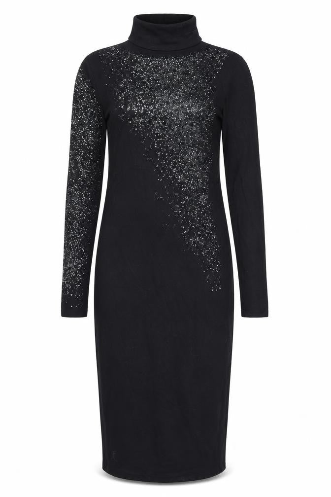Front view of ASOS women’s black bodycon, size UK 8