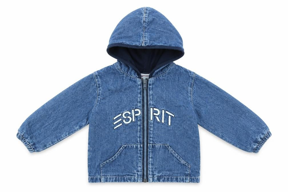 Front view of ESPRIT Baby Blue Full Zip Jumper, size 18-24, Months