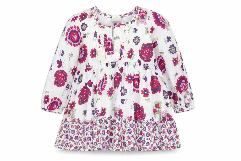 Front view of Pumpkin Patch Baby Multicoloured Floral A-Line, size 12-18, Months