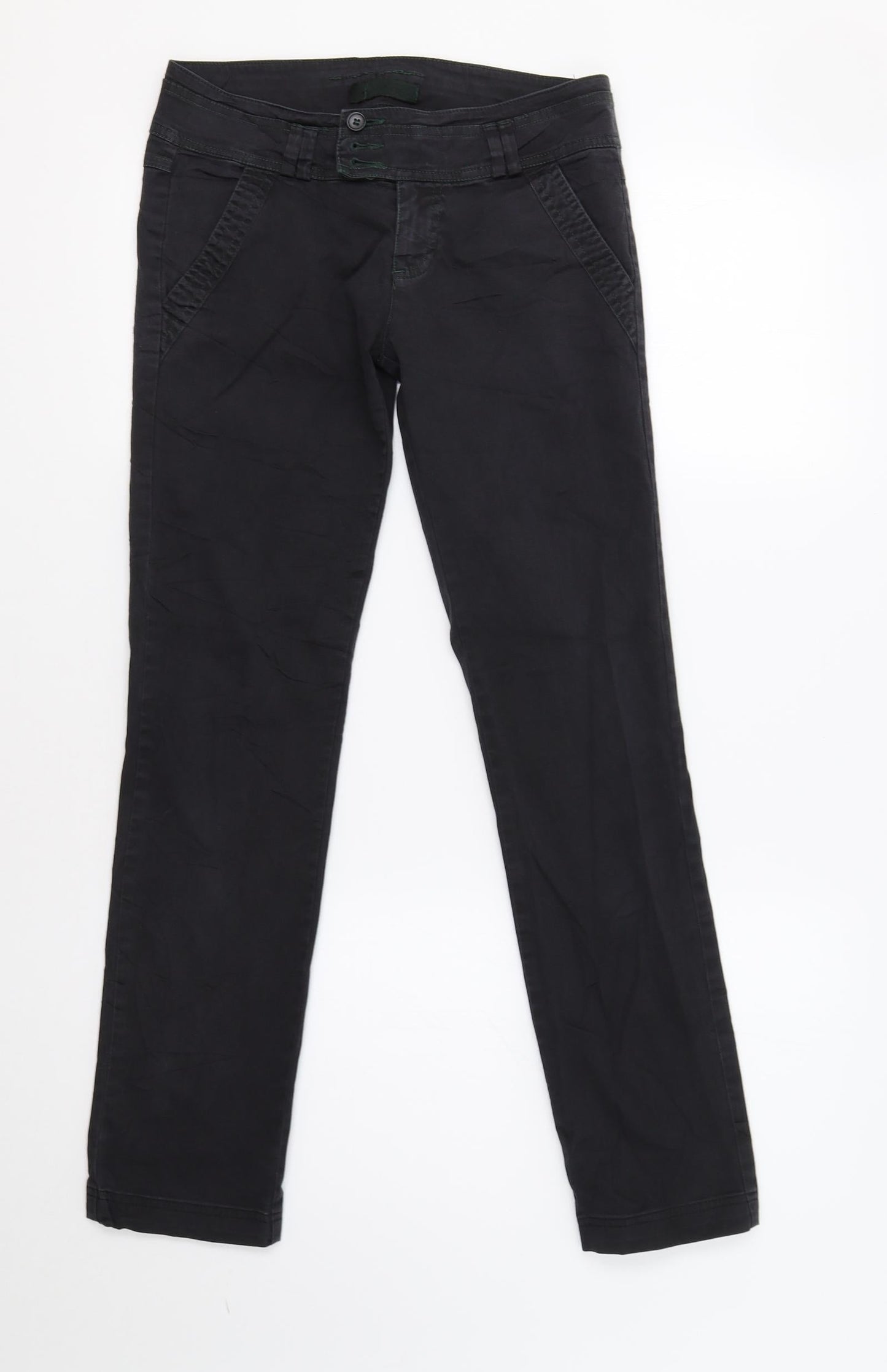 Preworn Womens Black   Trousers  Size 8 L28 in