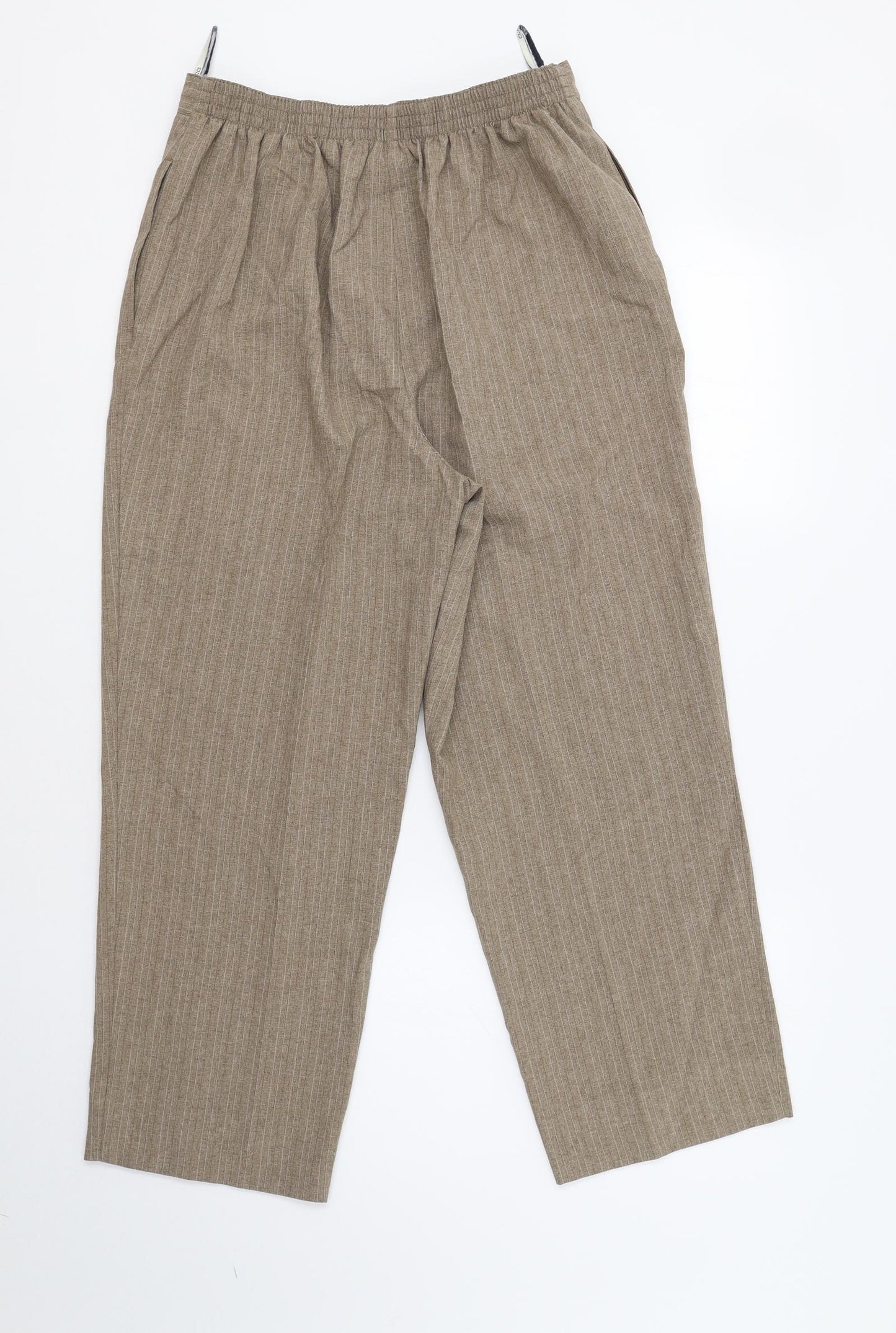 BHS Womens Beige Striped  Trousers  Size 14 L28 in