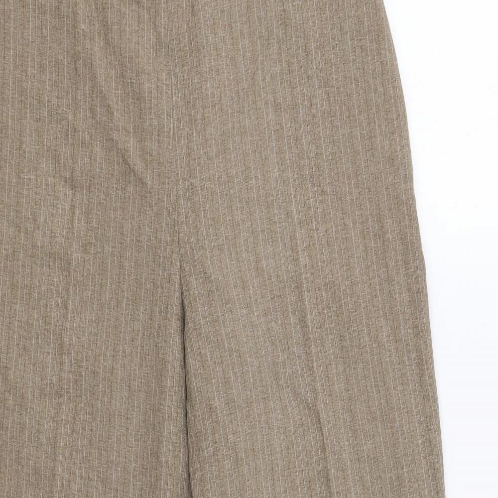 BHS Womens Beige Striped  Trousers  Size 14 L28 in