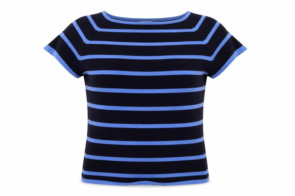 M&S Womens Blue Striped  Pullover Jumper Size 14