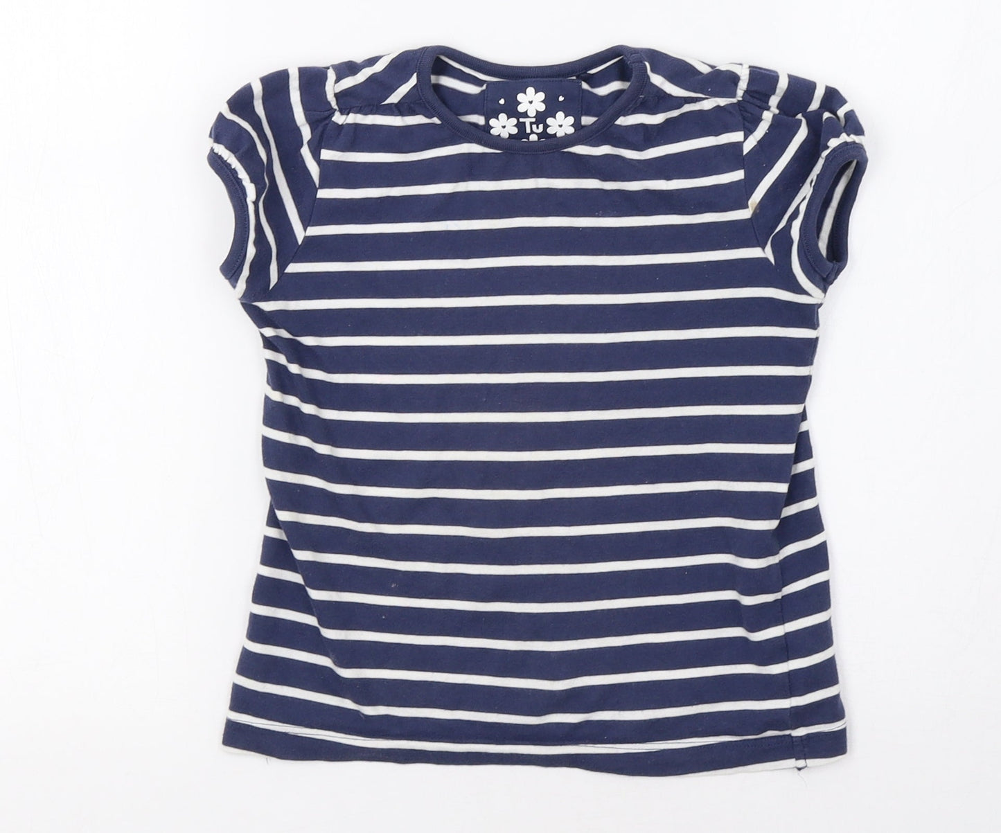 RTu Girls Blue Striped  Basic T-Shirt Size 6 Years