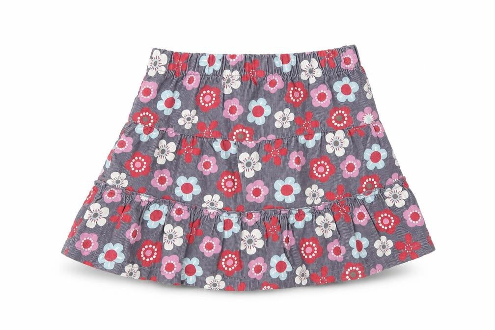 Cherokee Girls Grey Floral  Flare Skirt Size 2-3 Years