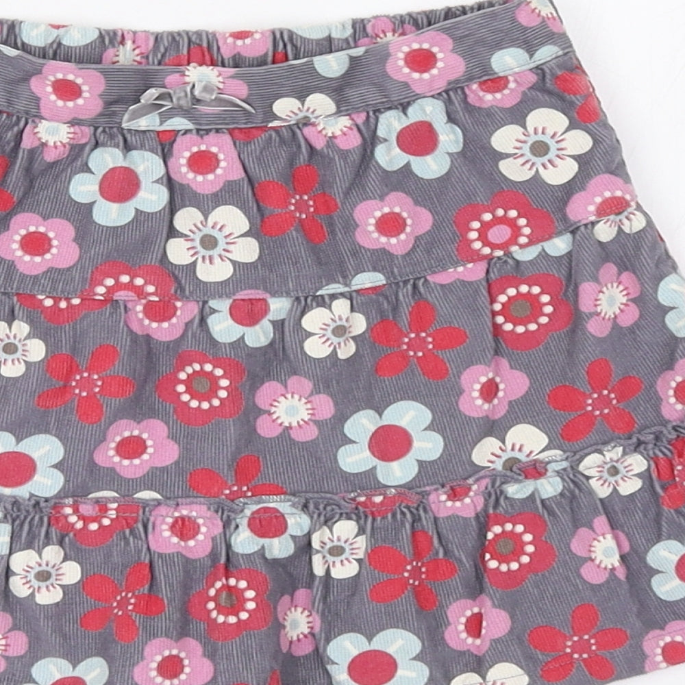 Cherokee Girls Grey Floral  Flare Skirt Size 2-3 Years