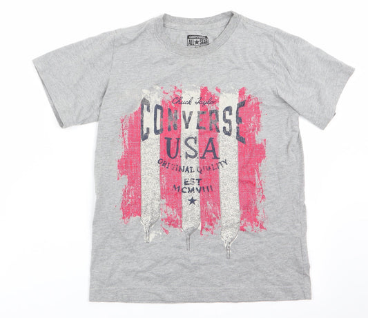 All Star Boys Grey   Basic T-Shirt Size 8-9 Years