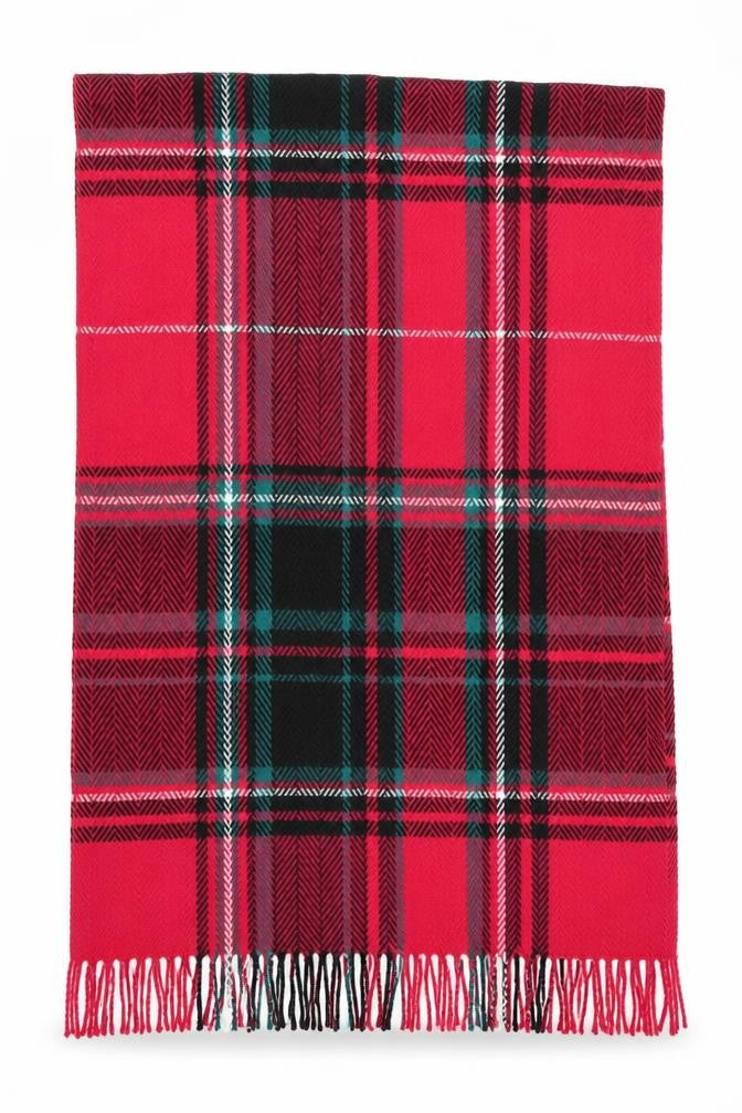 Papaya Red Check   Shawl/Wrap