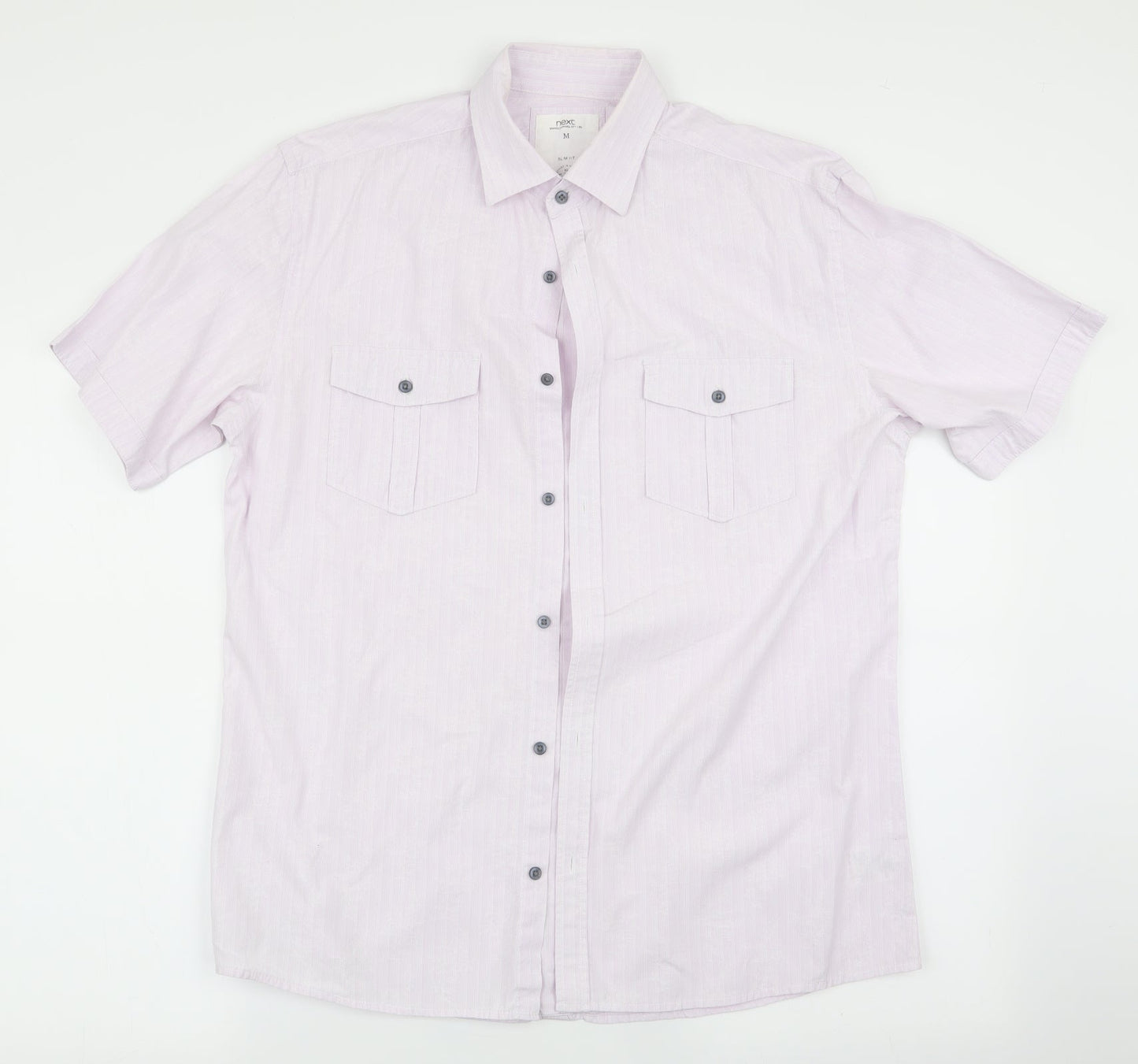 NEXT Mens Pink Striped   Button-Up Size M