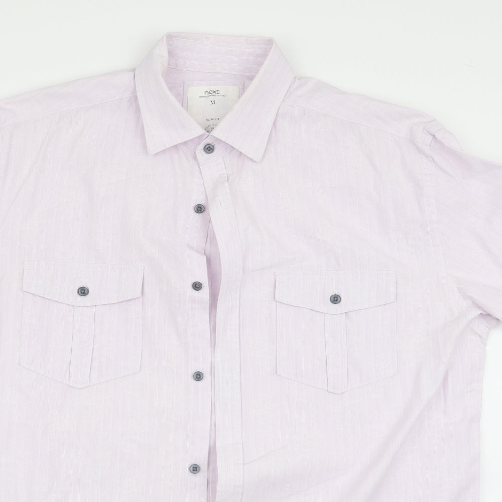 NEXT Mens Pink Striped   Button-Up Size M