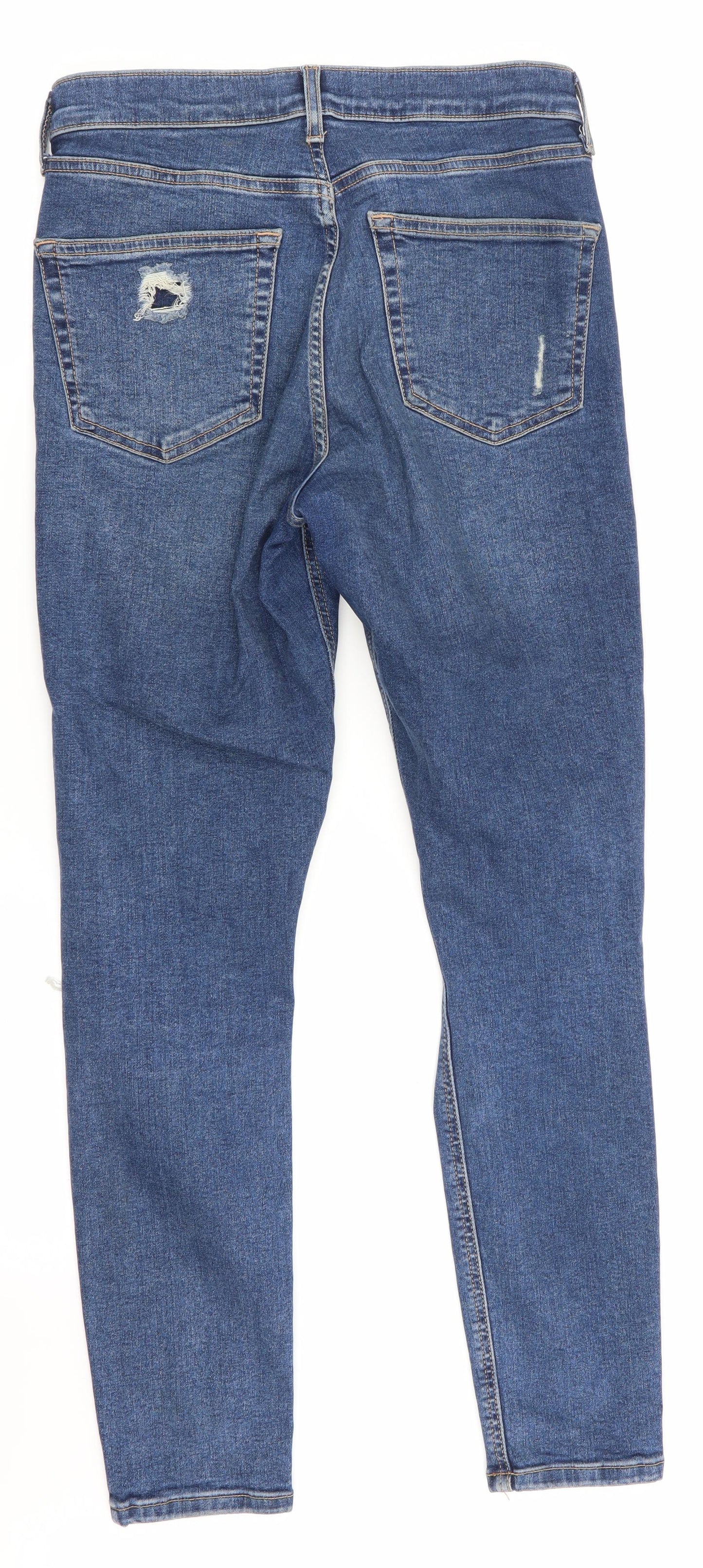 Topshop Jamie Mens Blue   Straight Jeans Size 28 in L28 in