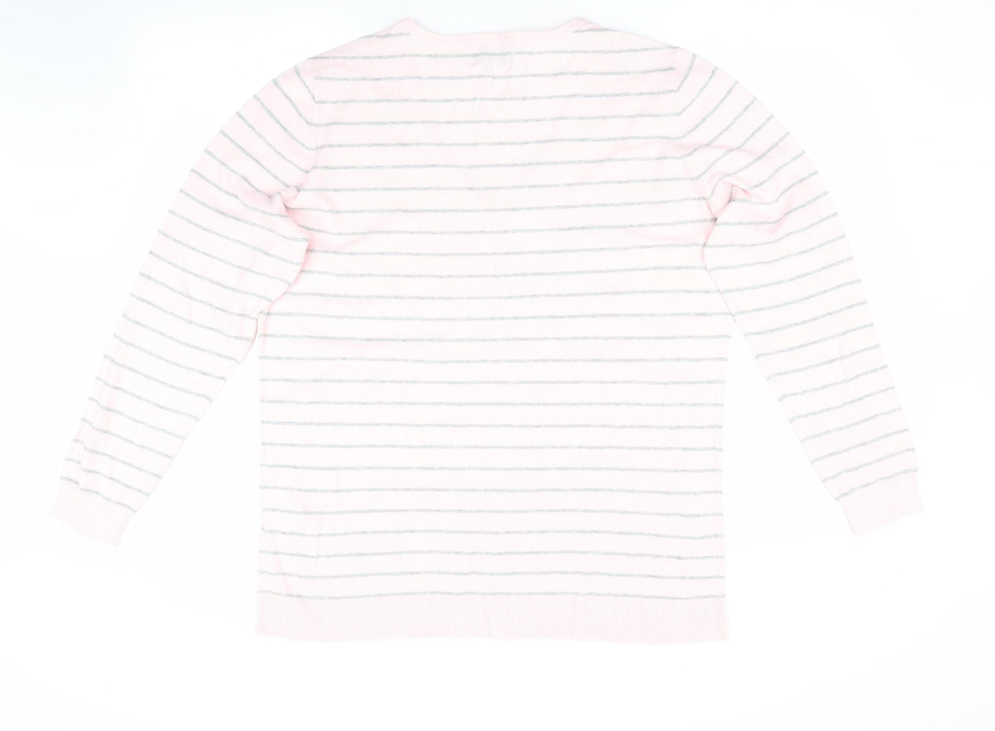 C&C The Basics Womens Pink Striped  Pullover Jumper Size XL