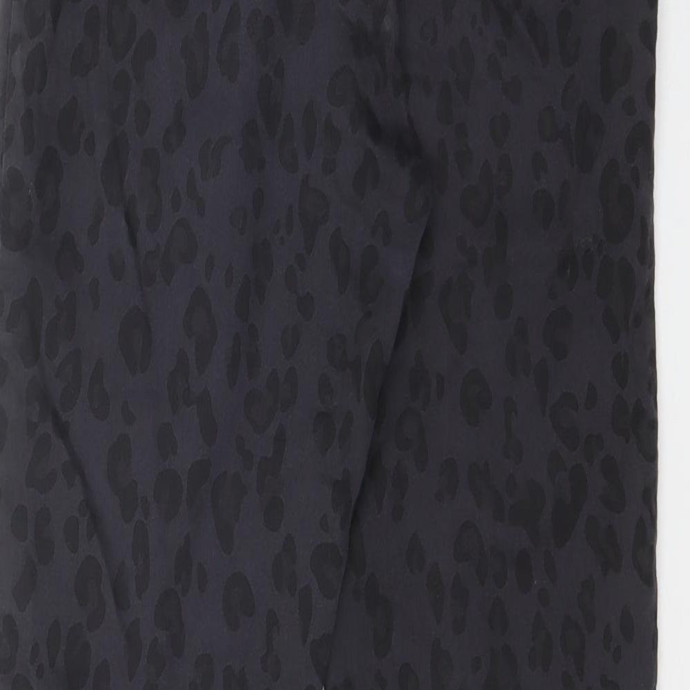 H&M Womens Grey Animal Print  Trousers  Size 12 L28 in