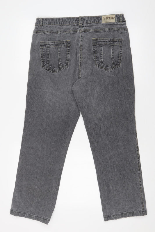 IN TOWN Womens Grey   Straight Jeans Size 32 in L24 in