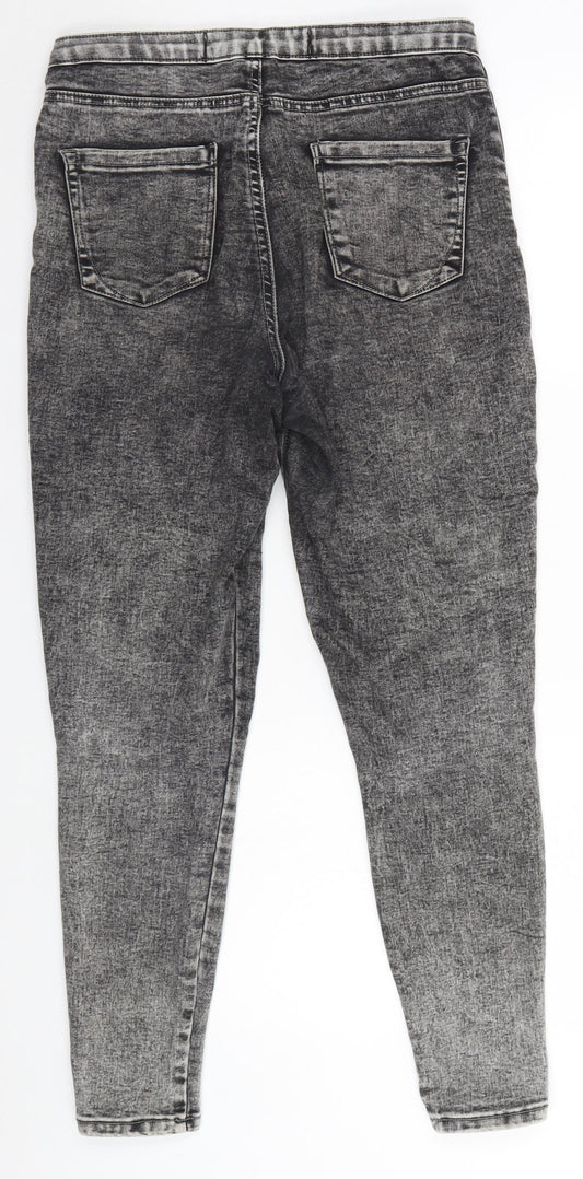Denim & Co. Womens Grey   Straight Jeans Size 12 L28 in