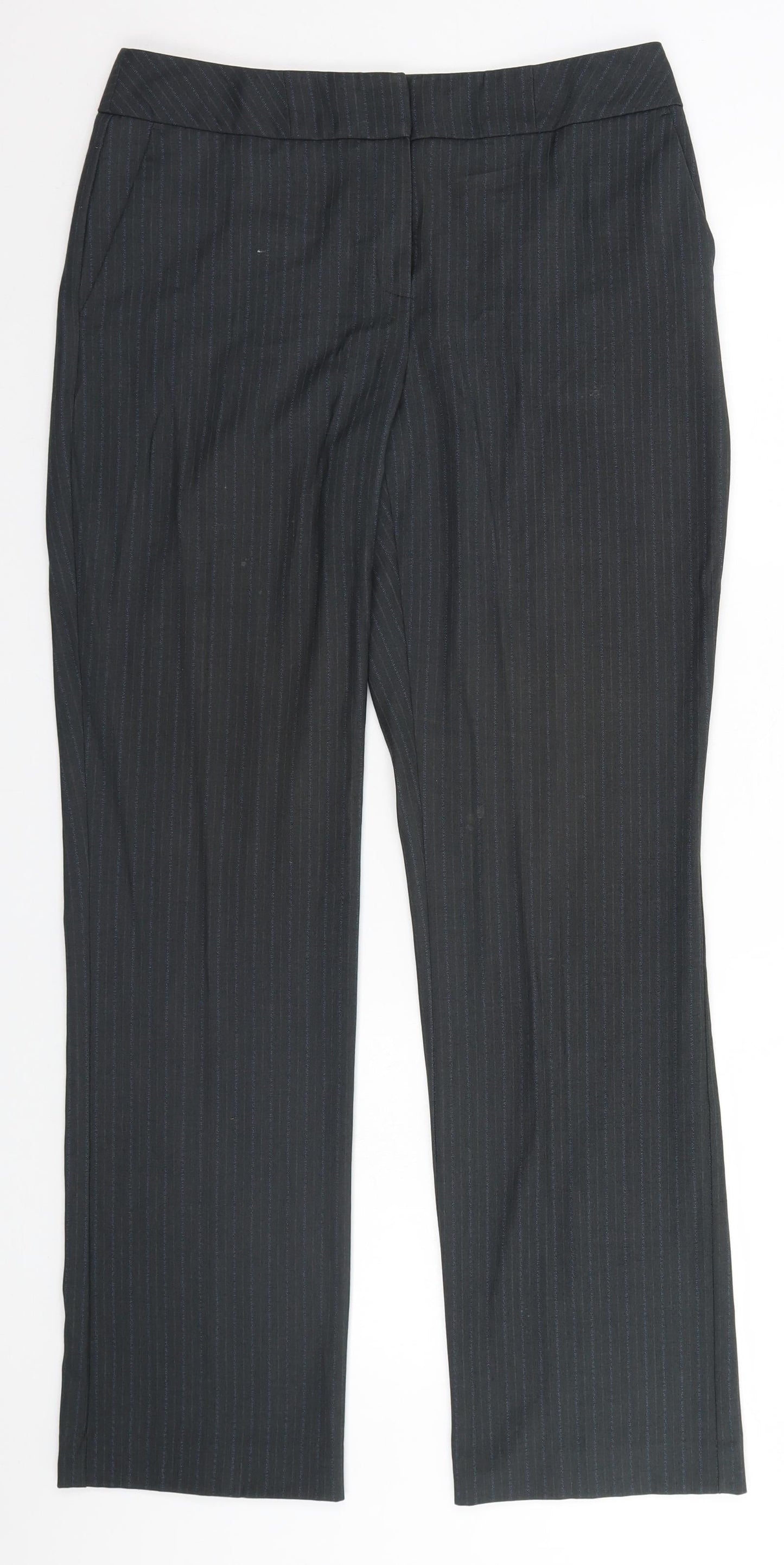 Papaya Womens Grey Striped  Trousers  Size 10 L29 in
