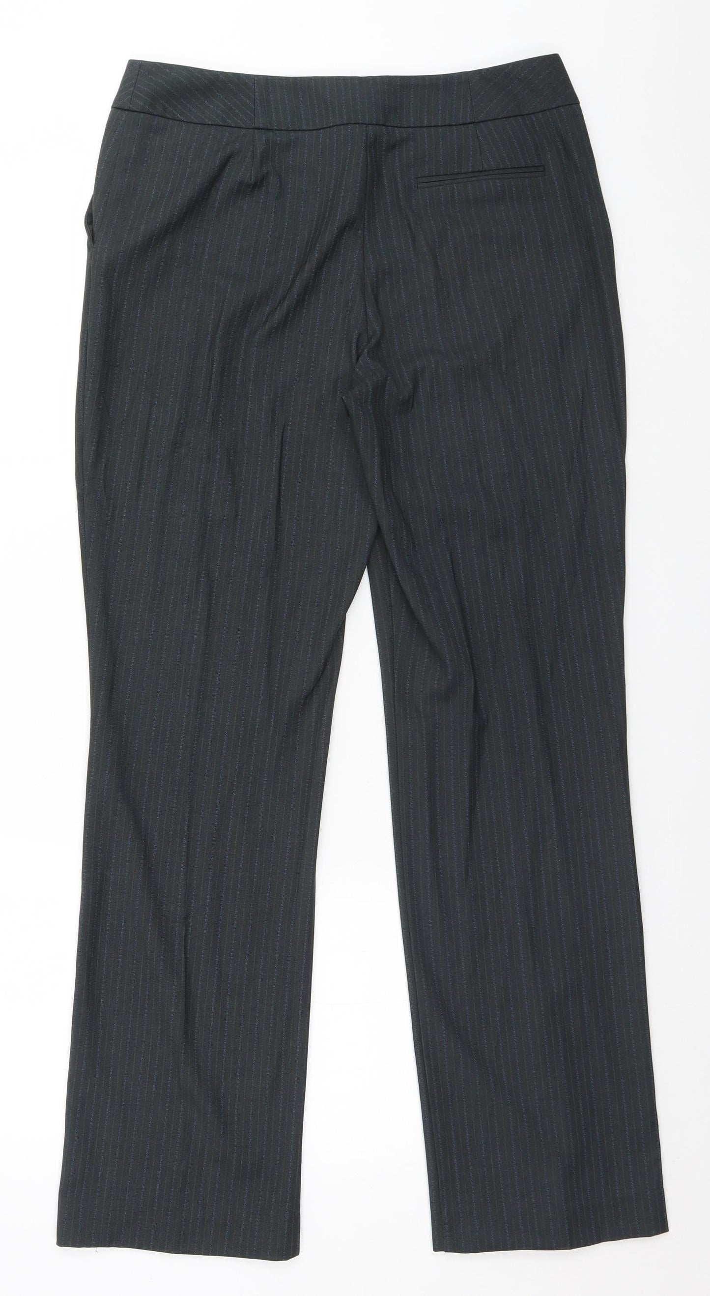 Papaya Womens Grey Striped  Trousers  Size 10 L29 in