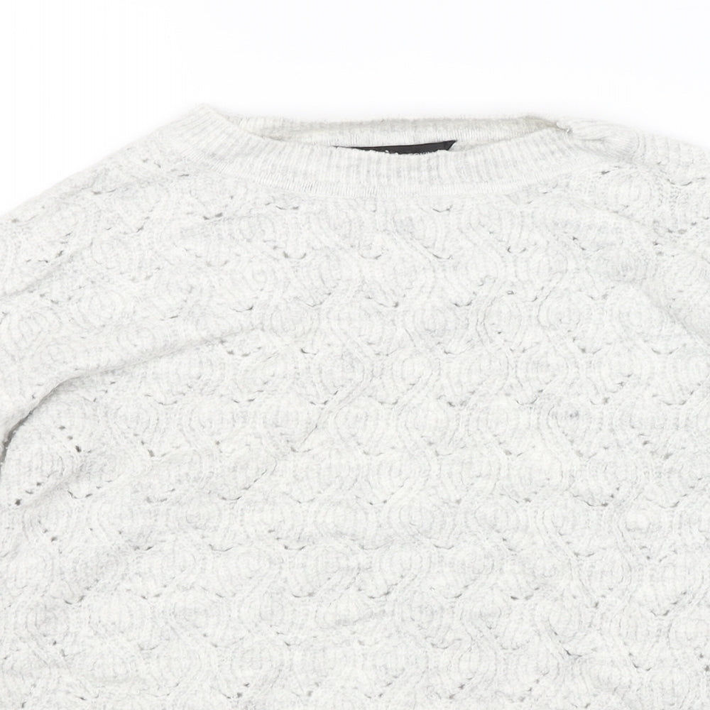 Dorothy Perkins Womens Grey Argyle/Diamond  Pullover Jumper Size 8
