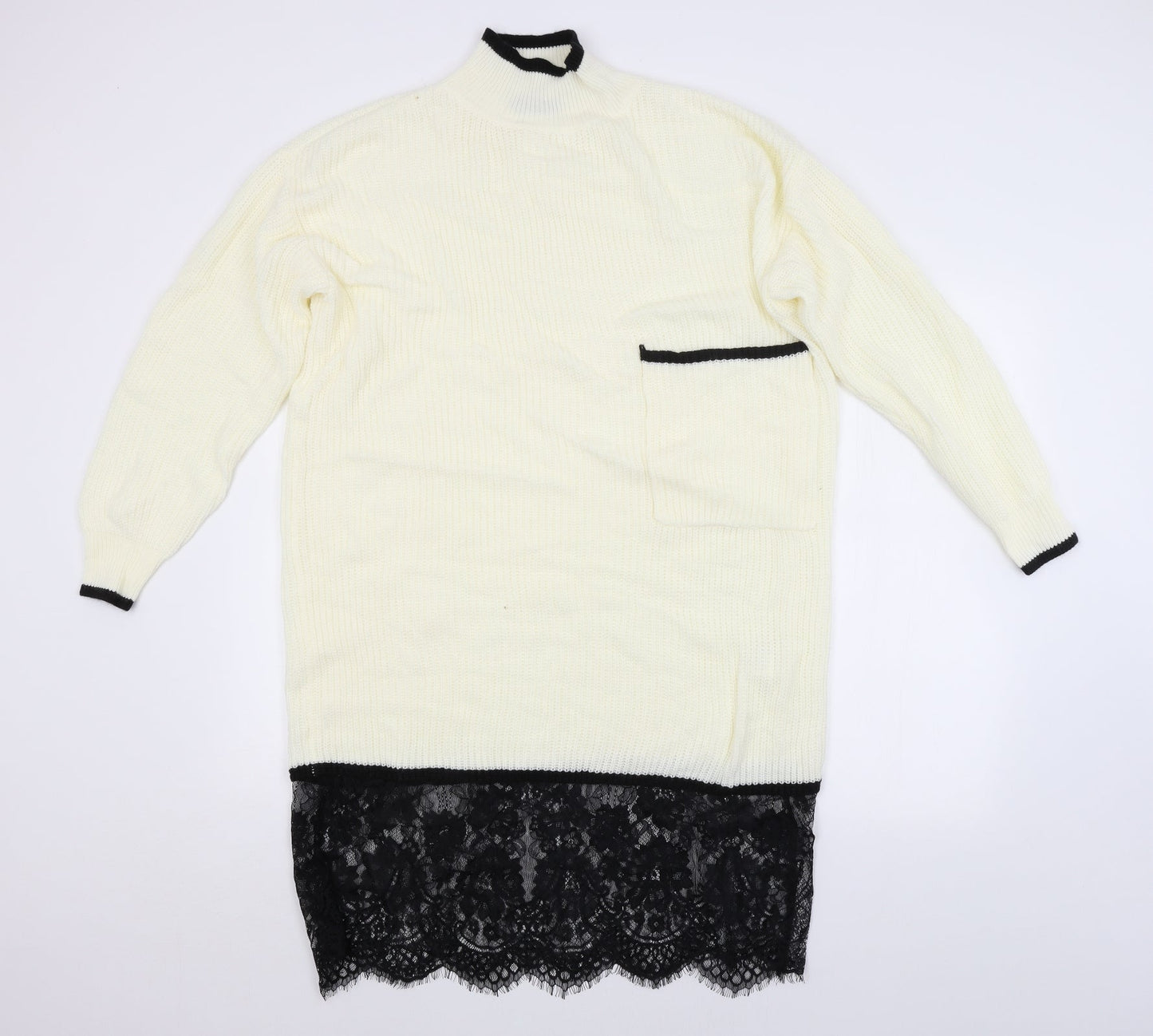 SheIn Womens White   Pullover Jumper Size S