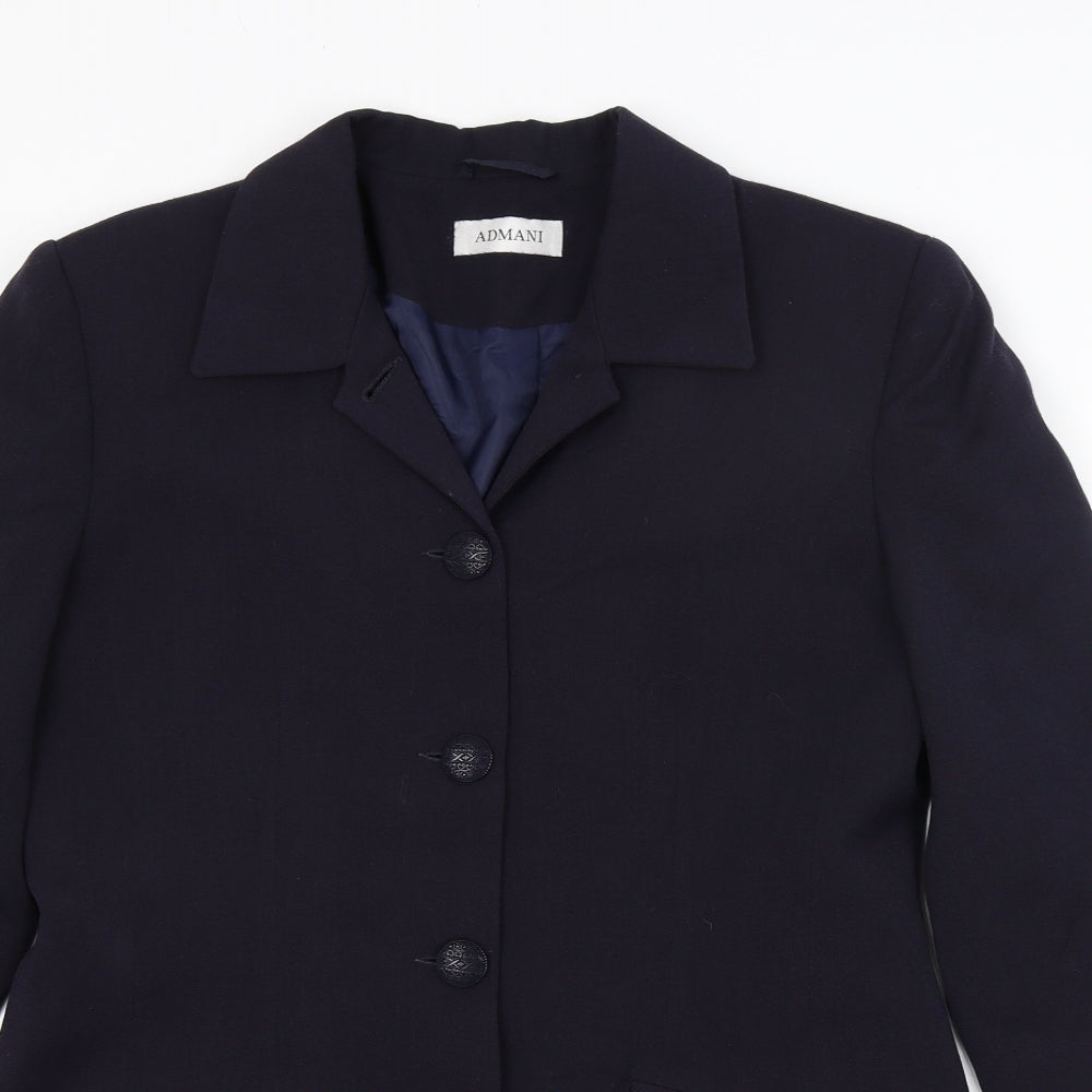 ADMANI Womens Blue   Jacket Blazer Size 14
