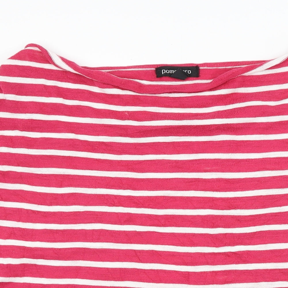 Pomodoro Womens Pink Striped  Pullover Jumper Size 12