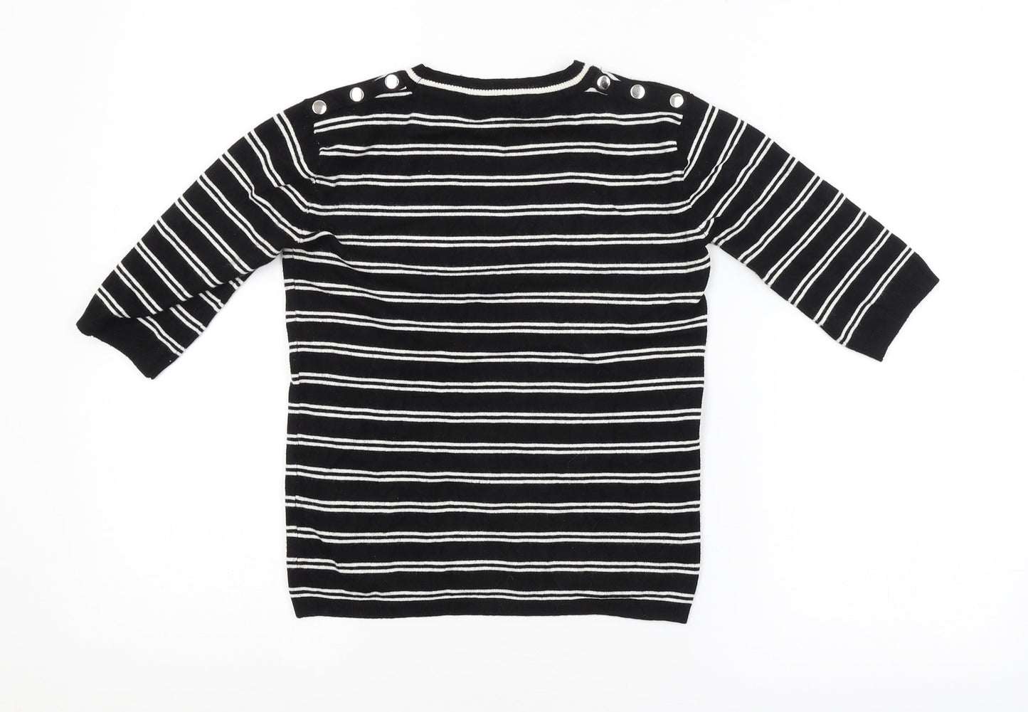 Atmosphere Womens Black Striped  Pullover Jumper Size 8