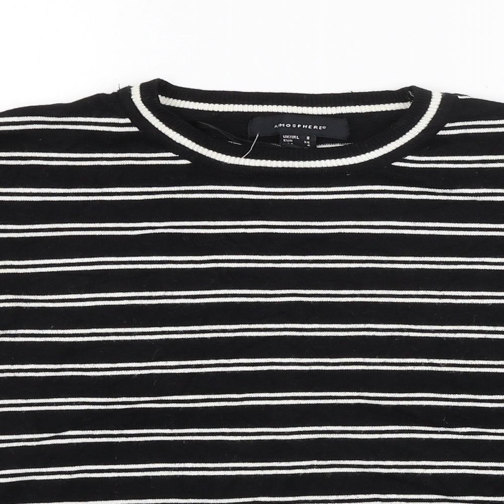 Atmosphere Womens Black Striped  Pullover Jumper Size 8