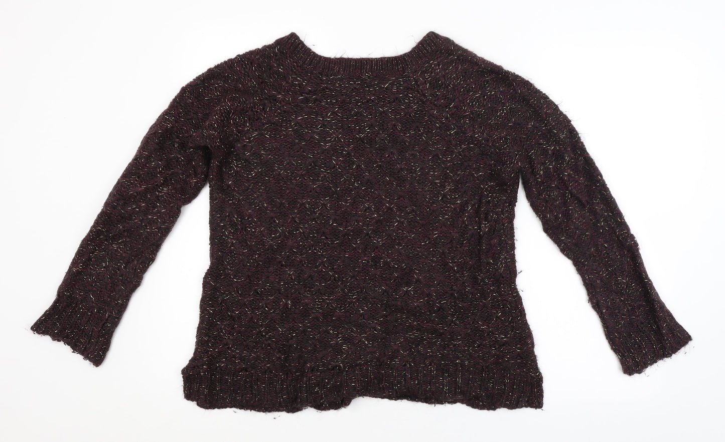 Atmosphere Womens Purple Argyle/Diamond  Pullover Jumper Size 14