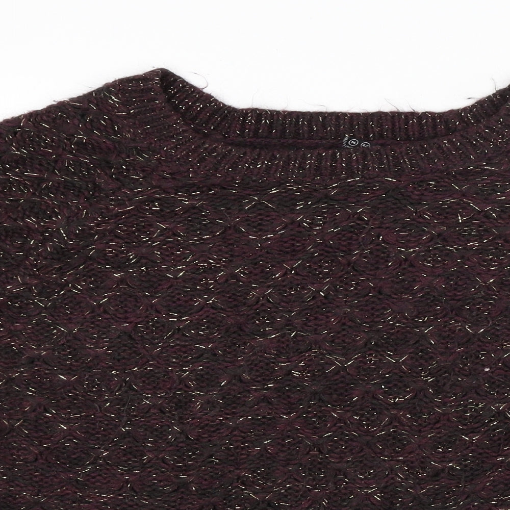 Atmosphere Womens Purple Argyle/Diamond  Pullover Jumper Size 14