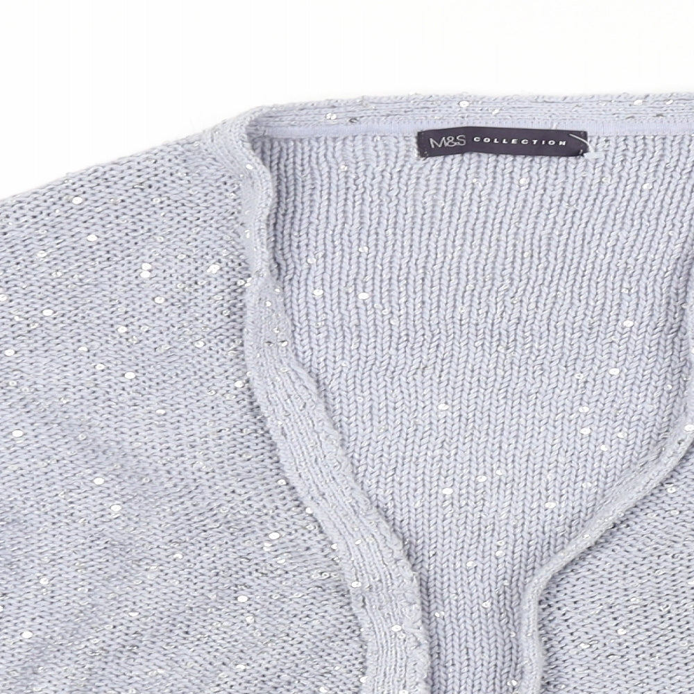 M&S Womens Blue   Cardigan Jumper Size 12