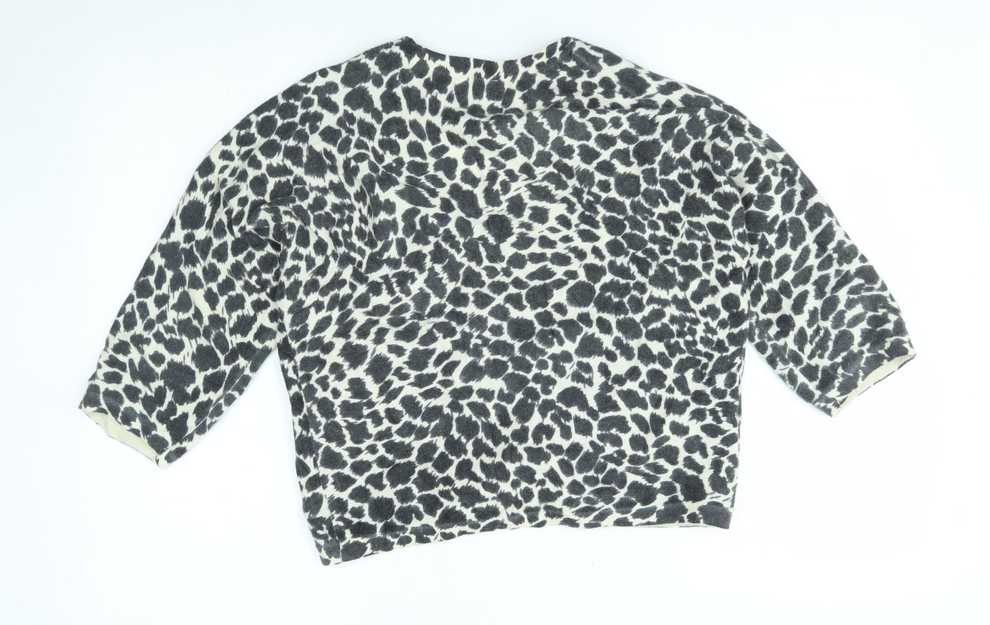 Preworn Womens Ivory Animal Print  Shrug Jumper Size L