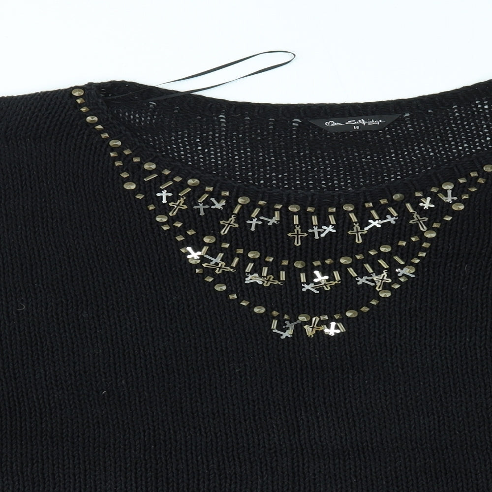 Miss Selfridge Womens Black   Pullover Jumper Size 16